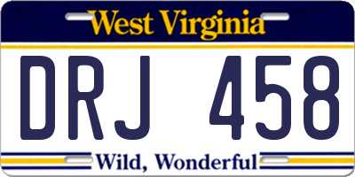 WV license plate DRJ458