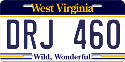 WV license plate DRJ460