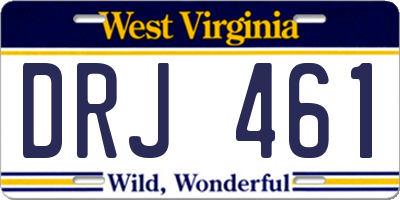 WV license plate DRJ461