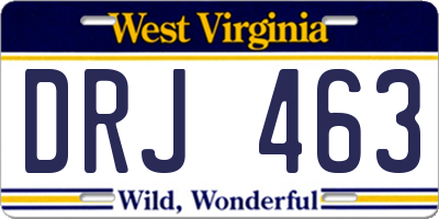 WV license plate DRJ463