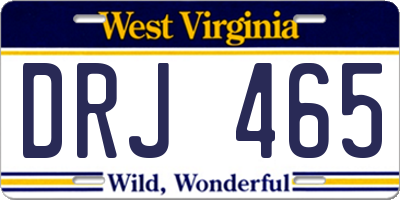 WV license plate DRJ465