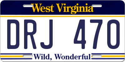 WV license plate DRJ470