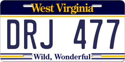 WV license plate DRJ477