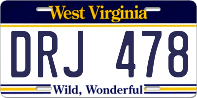 WV license plate DRJ478