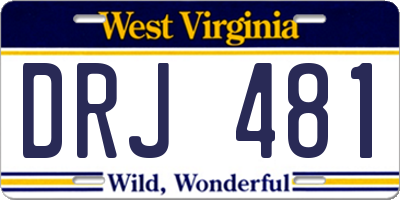 WV license plate DRJ481