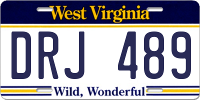WV license plate DRJ489