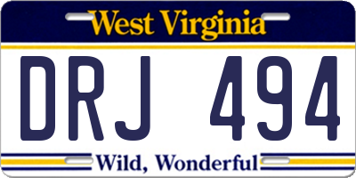 WV license plate DRJ494