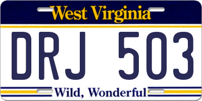 WV license plate DRJ503
