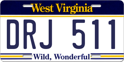 WV license plate DRJ511