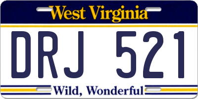 WV license plate DRJ521