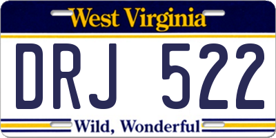 WV license plate DRJ522