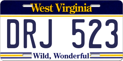 WV license plate DRJ523