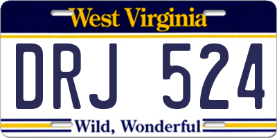 WV license plate DRJ524