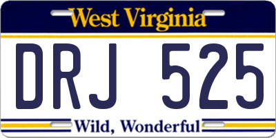 WV license plate DRJ525