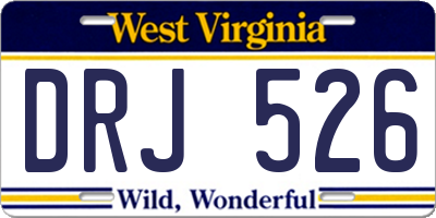 WV license plate DRJ526