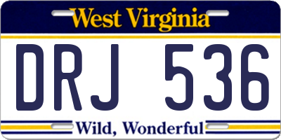 WV license plate DRJ536