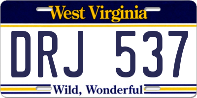 WV license plate DRJ537