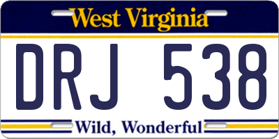WV license plate DRJ538