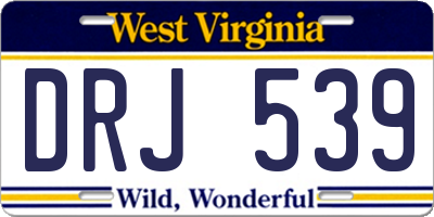 WV license plate DRJ539