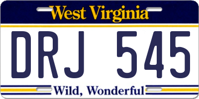 WV license plate DRJ545
