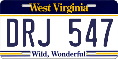 WV license plate DRJ547