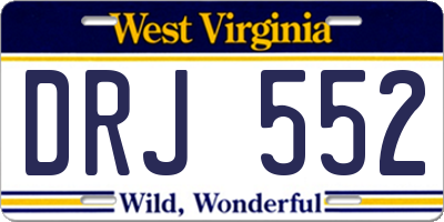 WV license plate DRJ552