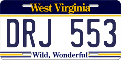 WV license plate DRJ553