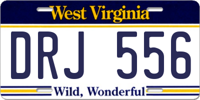 WV license plate DRJ556