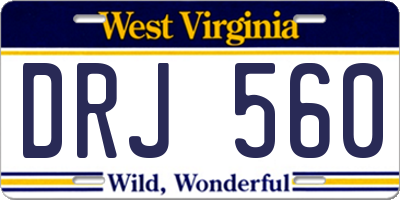 WV license plate DRJ560