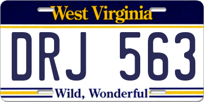 WV license plate DRJ563