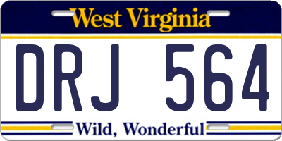 WV license plate DRJ564