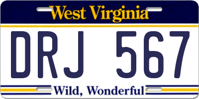 WV license plate DRJ567