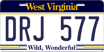 WV license plate DRJ577