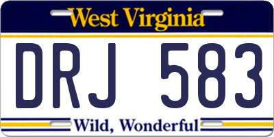 WV license plate DRJ583