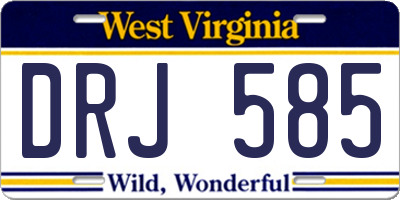 WV license plate DRJ585