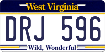 WV license plate DRJ596