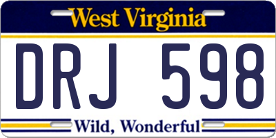 WV license plate DRJ598