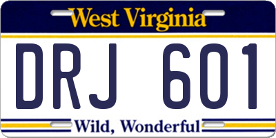 WV license plate DRJ601