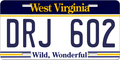 WV license plate DRJ602