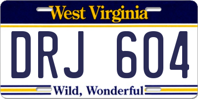 WV license plate DRJ604