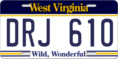 WV license plate DRJ610