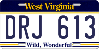 WV license plate DRJ613