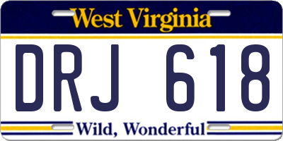 WV license plate DRJ618