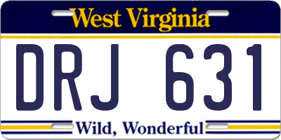 WV license plate DRJ631