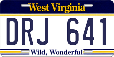 WV license plate DRJ641