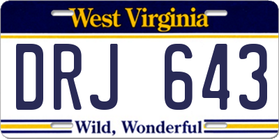 WV license plate DRJ643