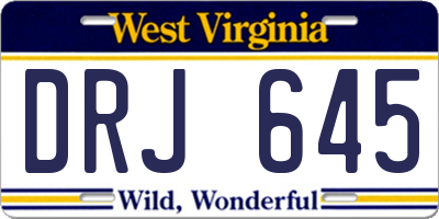 WV license plate DRJ645