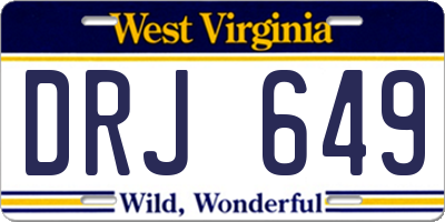 WV license plate DRJ649