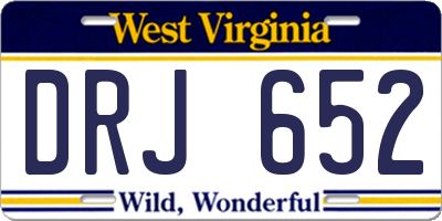 WV license plate DRJ652