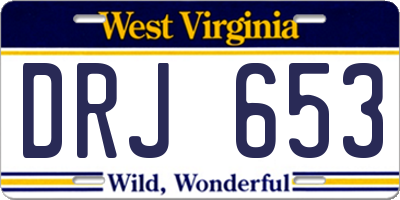WV license plate DRJ653